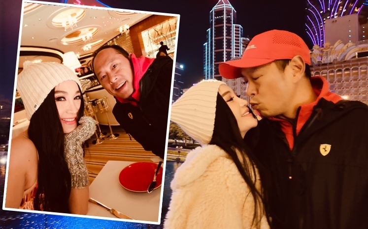 溫碧霞同老公小別勝新婚,甜蜜恩愛。