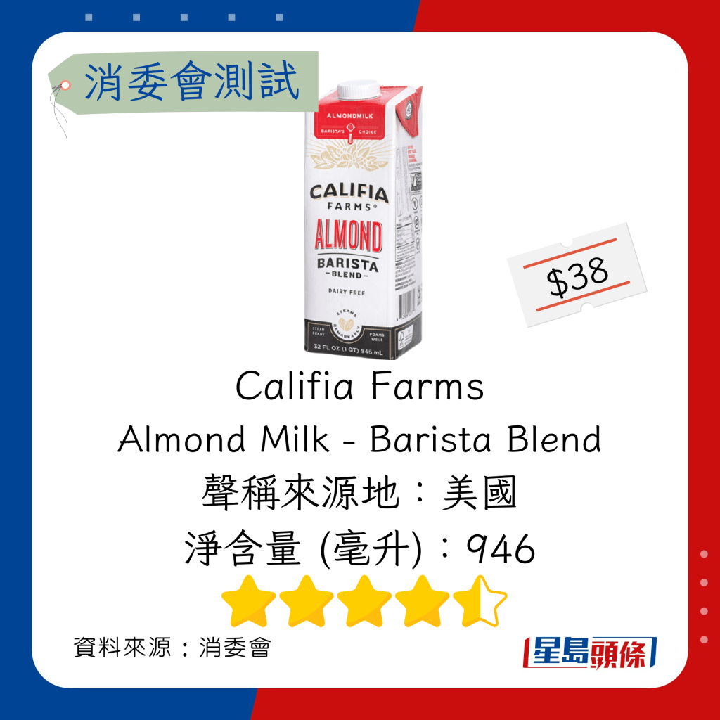Califia Farms Almond Milk - Barista Blend（杏仁奶）