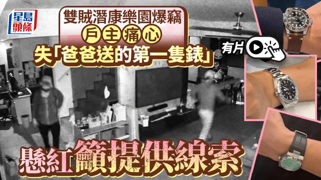 大埔康樂園遭兩賊爆竊 戶主失「爸爸送的第一隻錶」感痛心 發片懸紅追緝