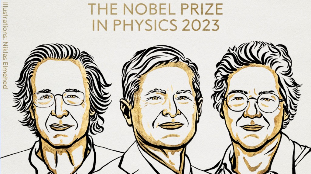 2023年诺贝尔物理学奖由三名科学家共同夺得。