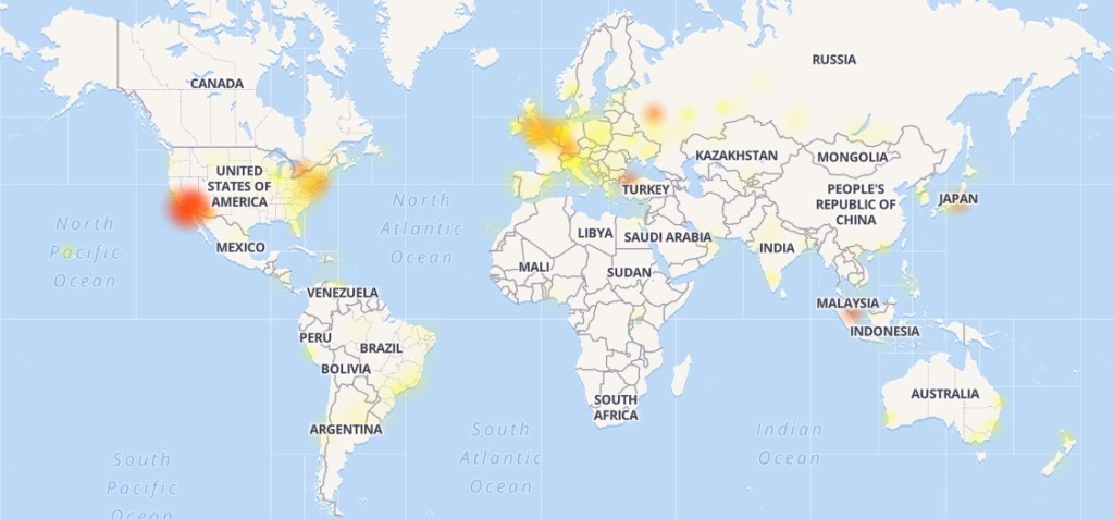 Instagram的故障地區廣泛。網上圖片