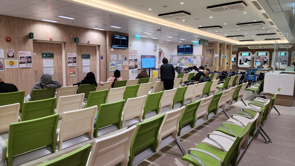 緊急病人接受治療的平均等候時間亦有所下降，縮短至20分鐘。