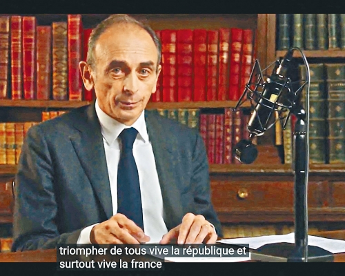 澤穆爾網上發片宣布參選法國總統。