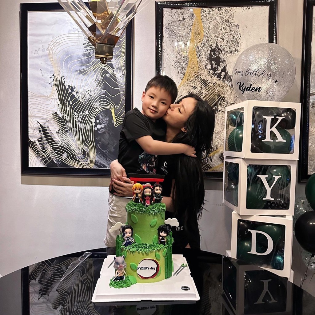 林慧俐为儿子庆祝6岁生日。