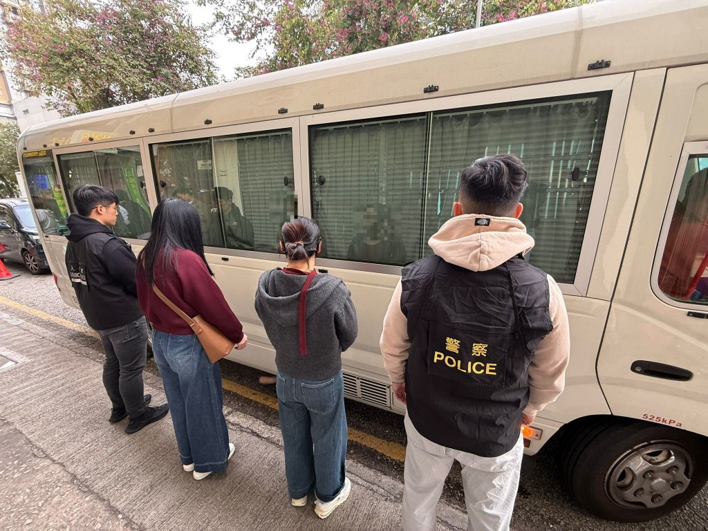 跨部門大埔及上水掃黃 拘捕13人。警方圖片 跨部門大埔及上水掃黃 拘捕13人。警方圖片