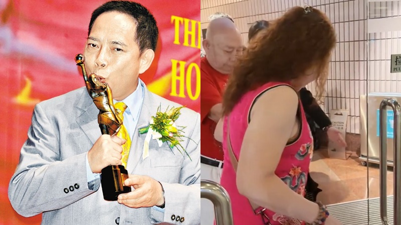 83歲黃一飛激罕返港舉步維艱  神秘中年女子手拖手全程攙扶  肚腩如鼓飽受病痛困擾