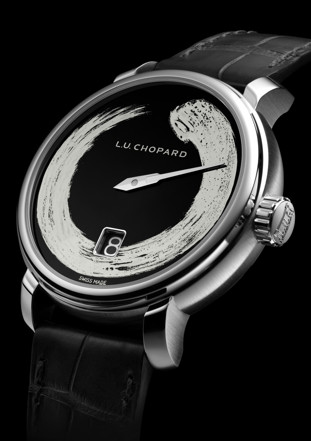 Chopard L.U.C Quattro Spirit Enso，錶殼：40mm白金/ 機芯：L.U.C 98.06-L手上鏈/ 限量：8枚/ 售價：$470,000。