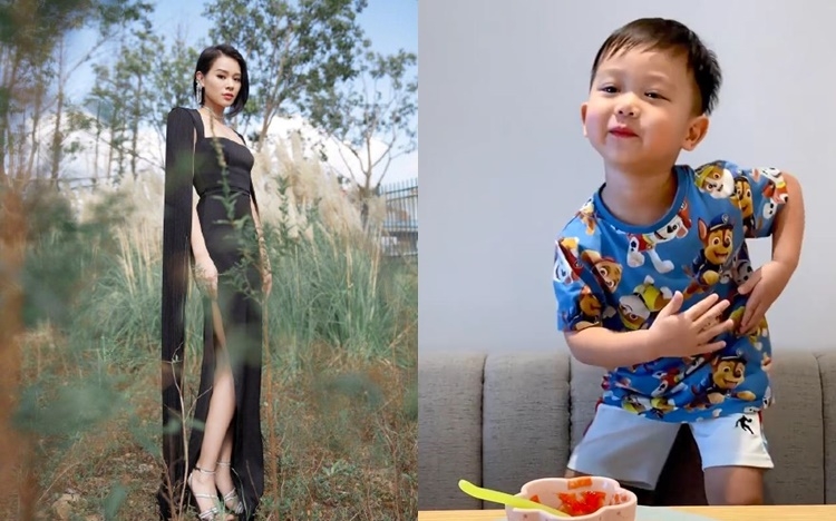 杏兒在內地出賽作戰，獲老公分享大仔可愛生活片段。