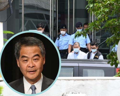 警方今早將黎智英押回壹傳媒大樓協助搜查。