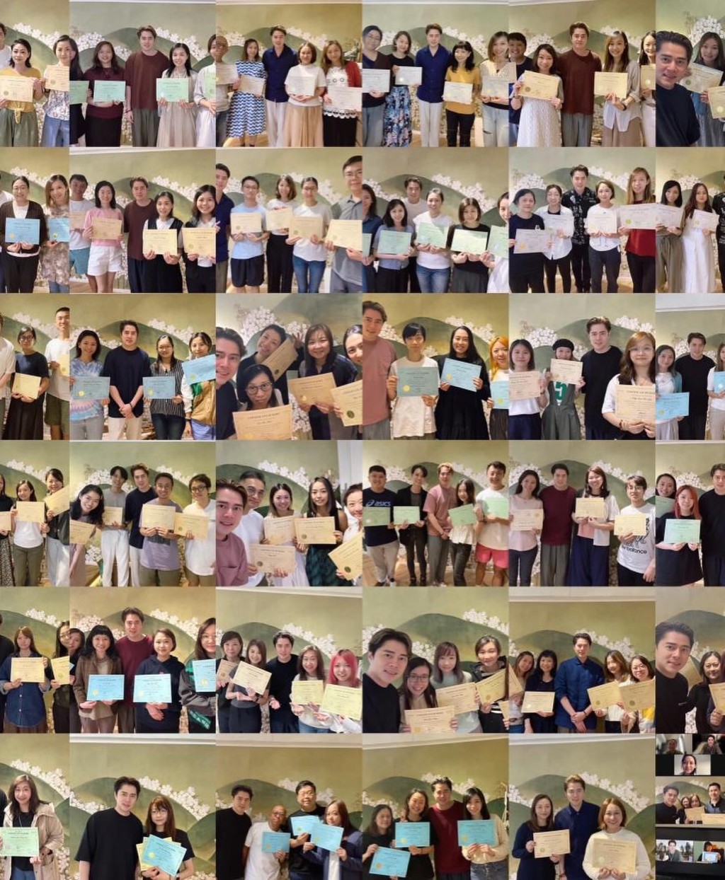徐天佑昨日在IG發帖，透露接近教了100堂靈氣班。