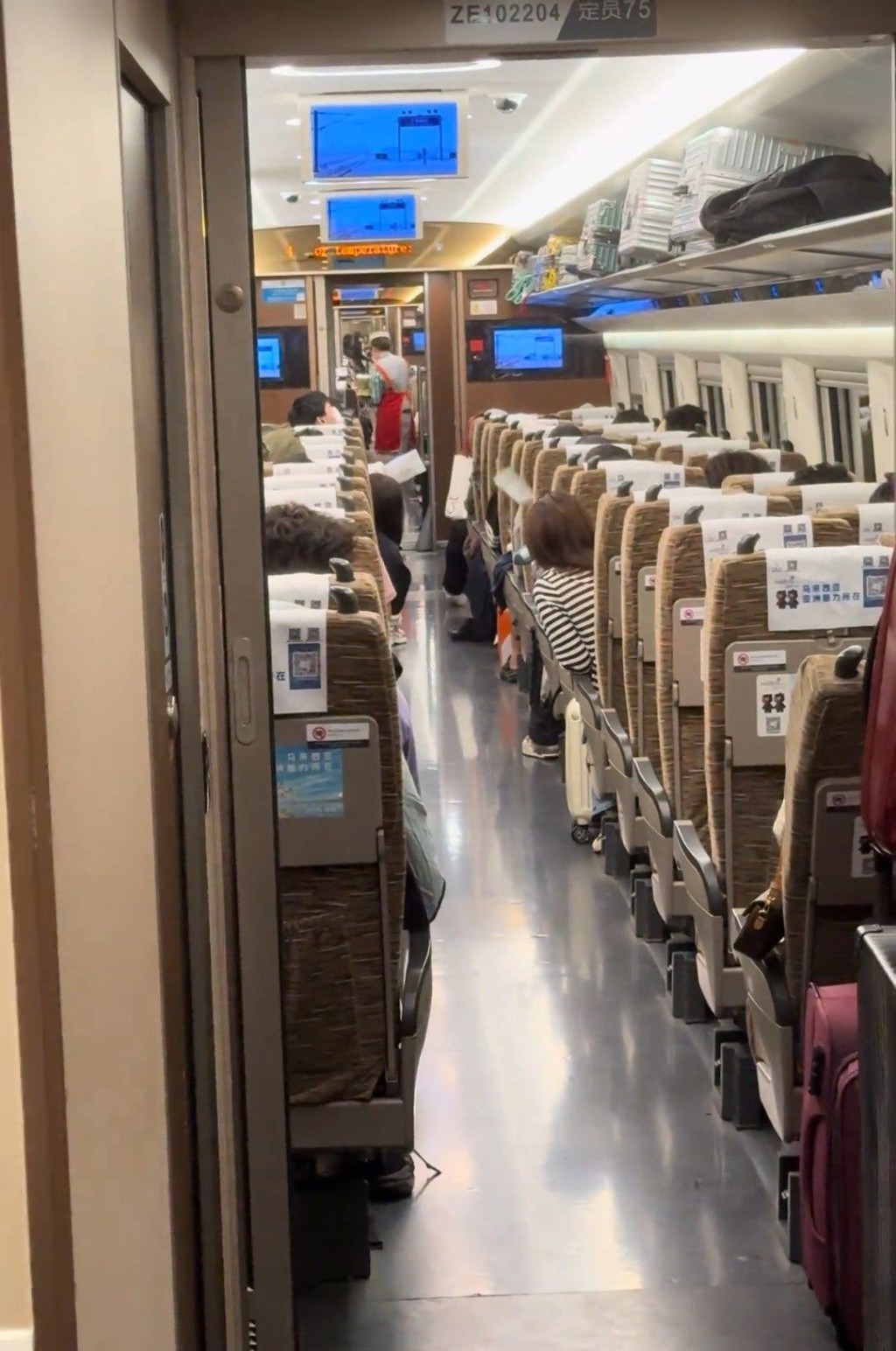 有網民拍下當日G386列車上有大量飛蟲。江南都市報/抖音@源清素