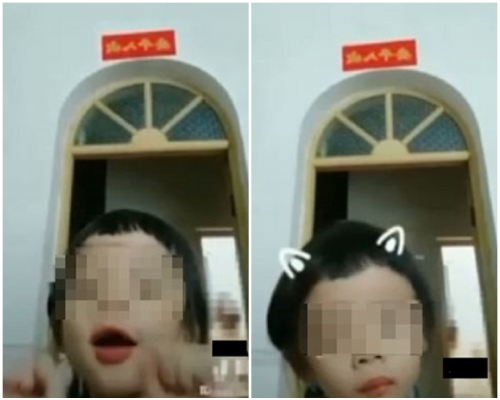 女童意外將媽媽裸體的畫面也攝錄進去。網圖