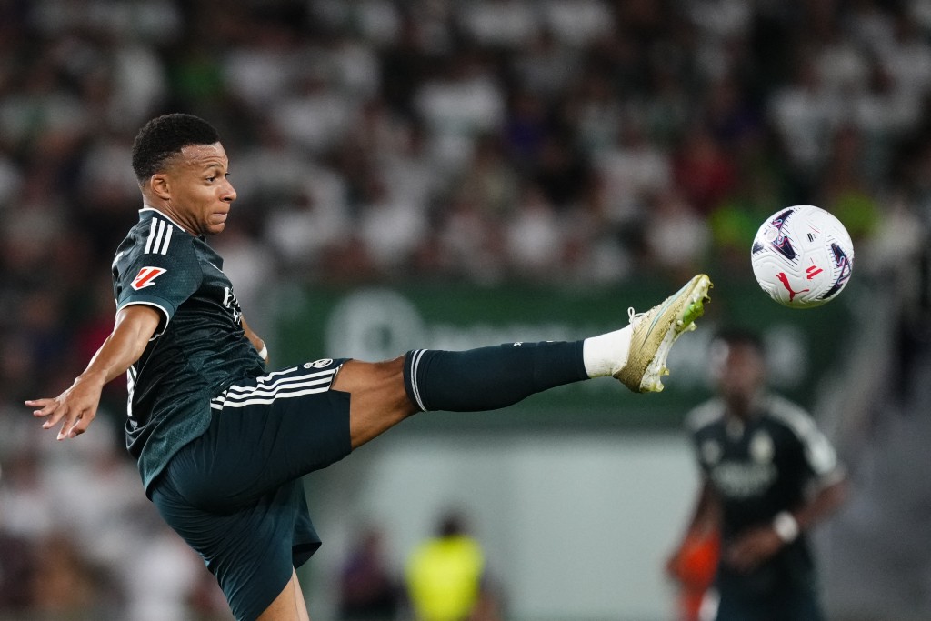 皇家馬德里前鋒麥巴比(Kylian Mbappe)七月底宣布離開合作多年的Nike。AFP 皇家馬德里前鋒麥巴比(Kylian Mbappe)七月底宣布離開合作多年的Nike。AFP