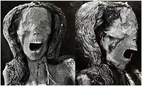“尖叫木乃伊”的正面和右侧面照片。  Sahar Saleem
