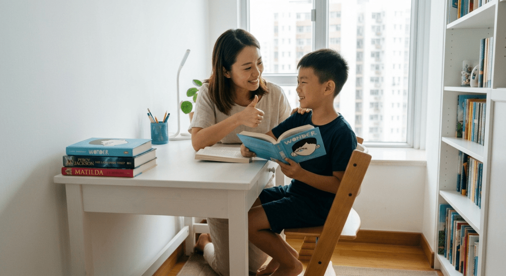 第四步是「令人满足」,每当孩子完成一个小习惯,不妨给予适度的赞赏或小小奖励,让完成的瞬间充满愉悦感。 (AI生成图片) 第四步是「令人满足」,每当孩子完成一个小习惯,不妨给予适度的赞赏或小小奖励,让完成的瞬间充满愉悦感。 (AI生成图片)
