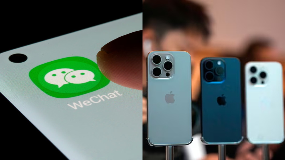 網傳微信不支持iPhone 16,並會在apple store下架。 (路透社)