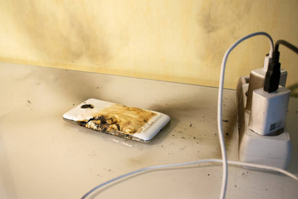 手機爆炸時正在充電，疑是導致手機過熱爆炸原因之一。示意圖