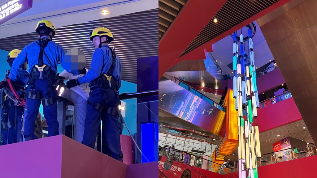 九龍灣Megabox內女子危坐 警方消防趕至救援 憂心母親苦苦勸回