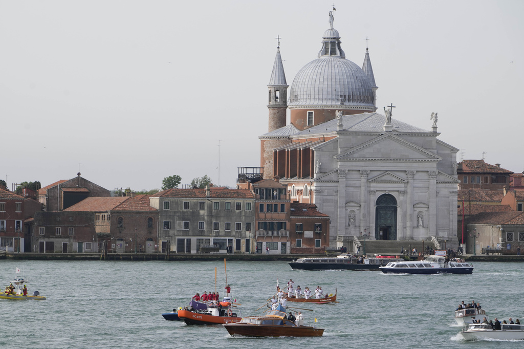 教宗方濟各到訪威尼斯。美聯社