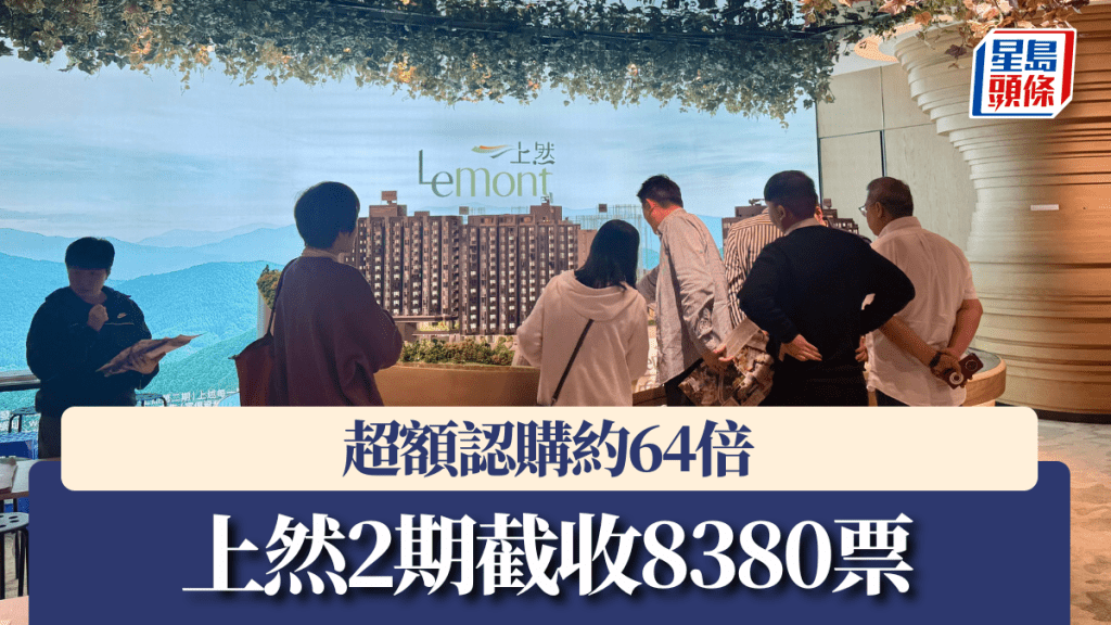 上然2期截收8380票,超額認購約64倍。