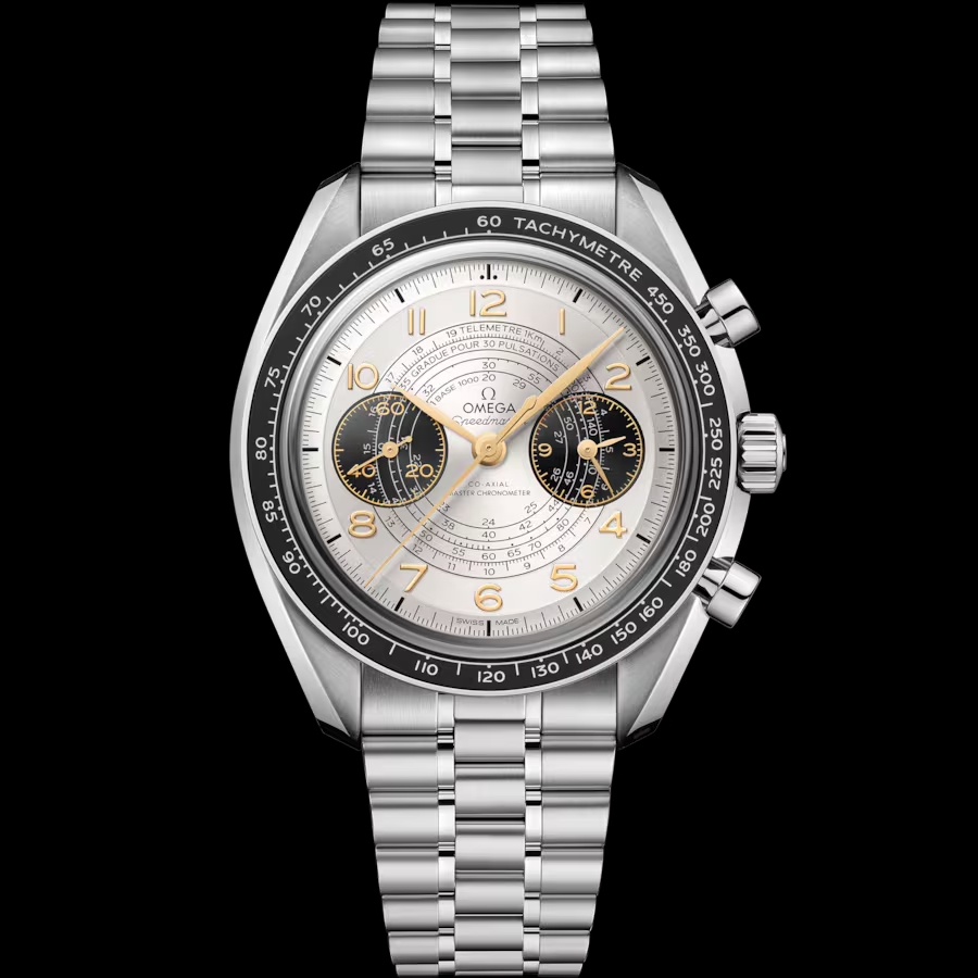 Omega Speedmaster Chronoscope Paris 2024，表壳：43mm/ 机芯：9909手上链/ 售价：$77,400。