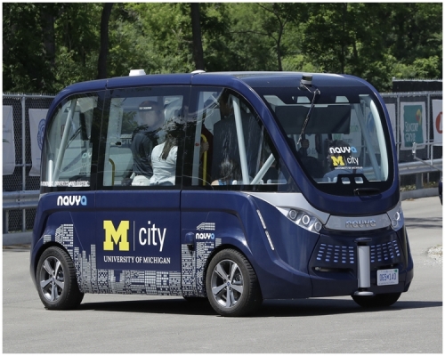 「無人車」汽車由法國NAVYA研發和生產。