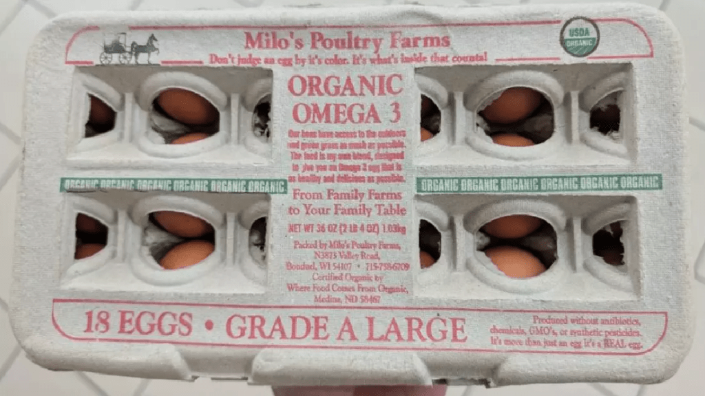 涉案鸡蛋均来自“Milo's Poultry Farms”。（CDC）