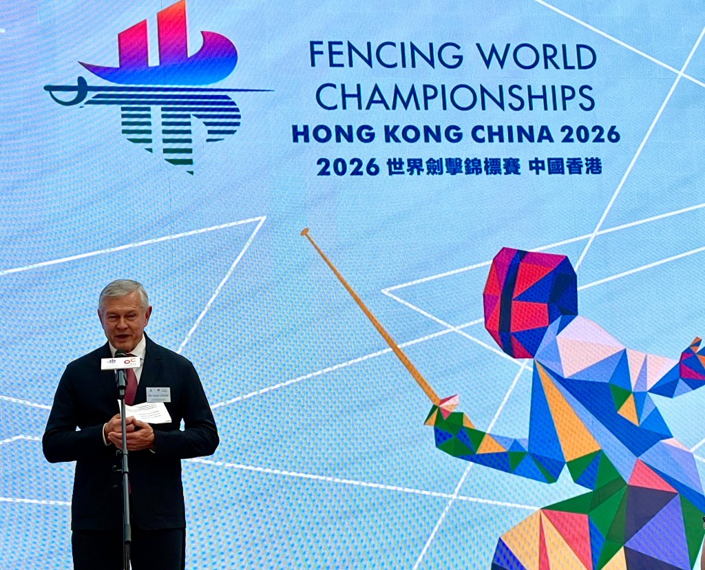 FIE(國際劍聯)執行委員會委員Vitaly Logvin也專程來港出席記者會。徐嘉華攝 FIE(國際劍聯)執行委員會委員Vitaly Logvin也專程來港出席記者會。徐嘉華攝