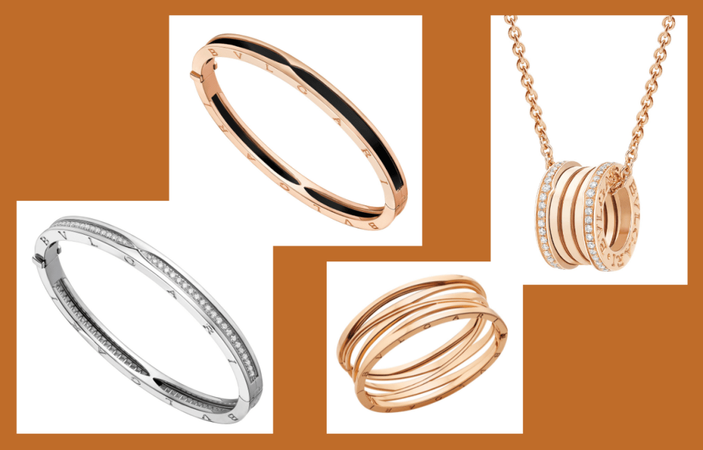 啞調黑色陶瓷拼玫瑰金或黃金手鐲及指環，是今年新推的作品。