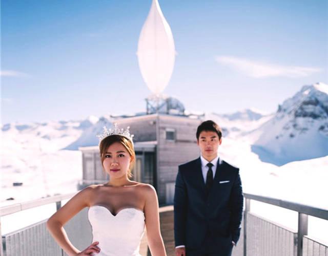 白云与江俊霖曾到瑞士影婚纱相。