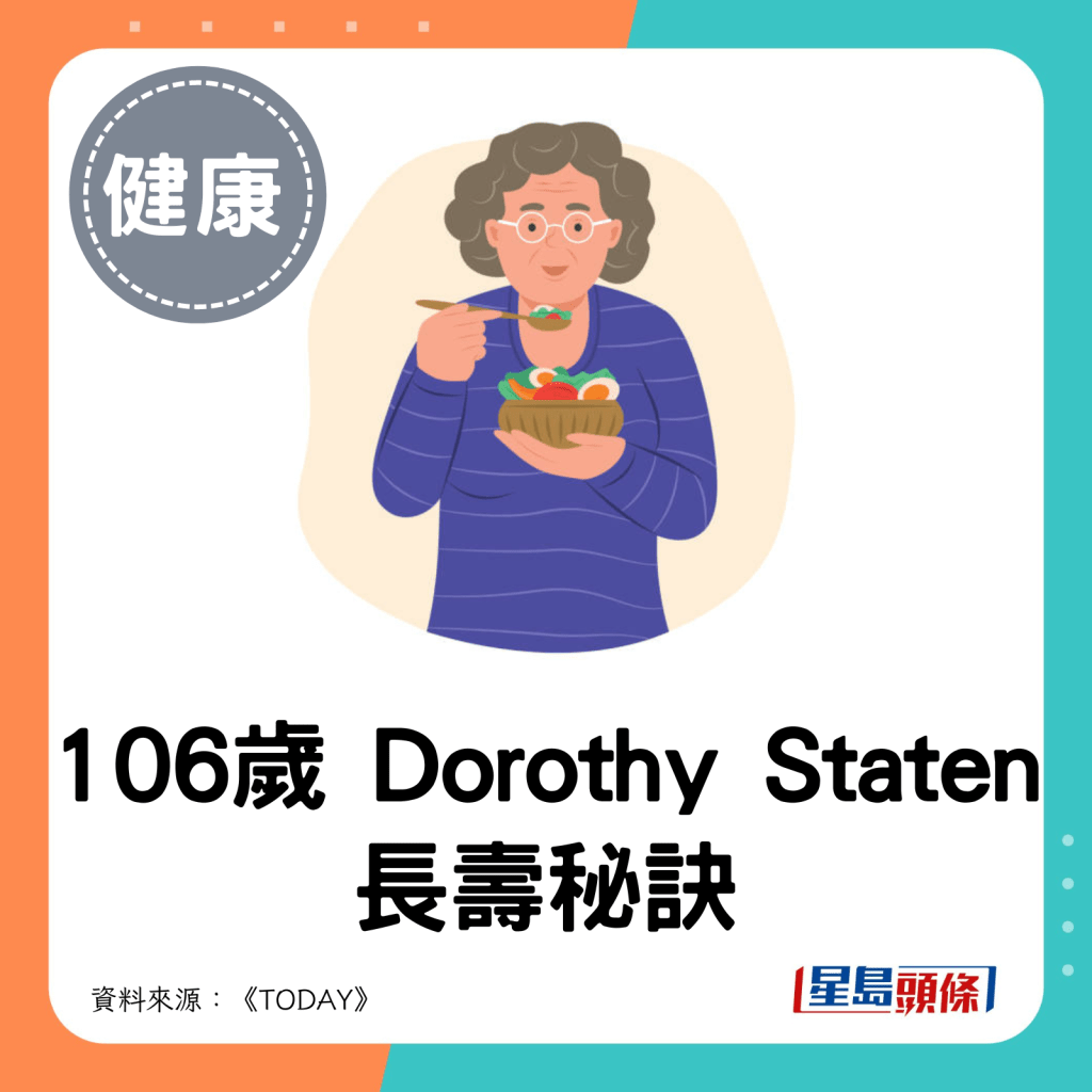 106歲 Dorothy Staten 長壽秘訣 （第1-3項）。