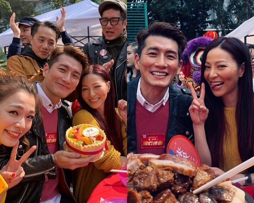 滕麗名突然送上生日蛋糕,提早慶祝袁文傑的47歲生日。袁文傑ig圖片