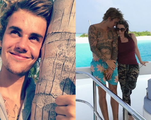 Justin媽媽Pattie Mallette大晒與囝囝度假的合照，更撰長文力撐兒子。
