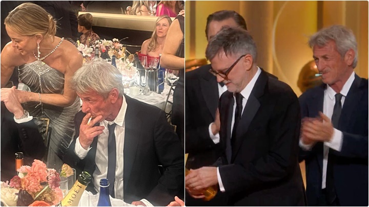 金球奖｜辛潘被拍到颁奖礼公然吸烟  照片网上疯传被批不合法 