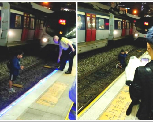 男子離奇墮軌跪下。突發事故報料區圖片