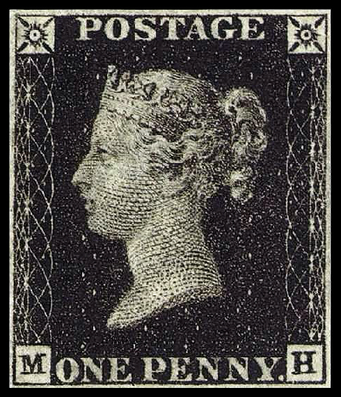 世界10大最珍贵邮票｜1.黑便士（Penny Black）