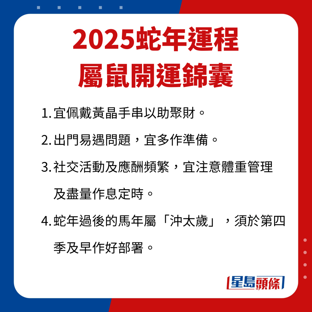 屬鼠藝人開運錦囊。