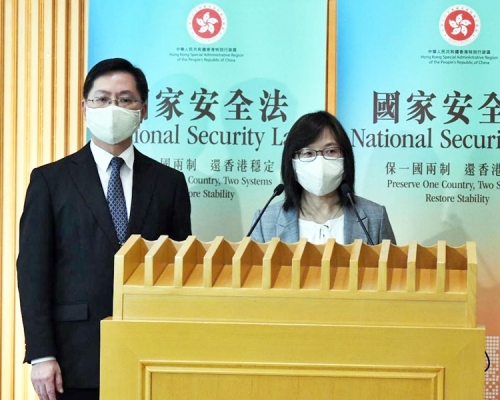 薛永恒聯同潘婷婷會見傳媒。