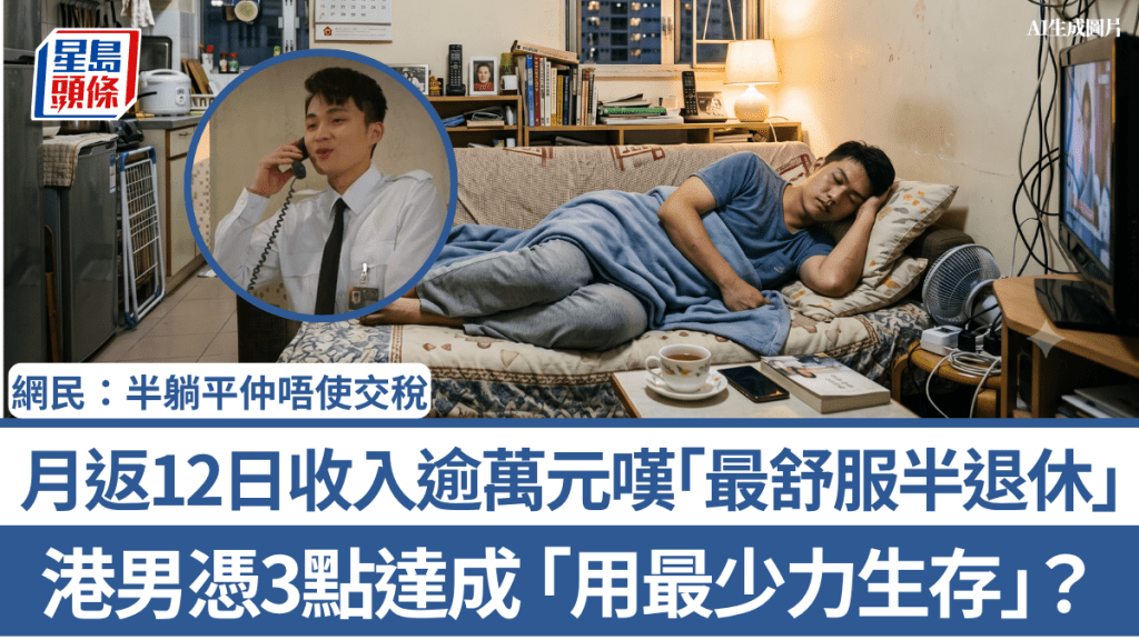 港男憑3點達成「用最少力生存」？月返12日收入逾萬元嘆「最舒服半退休」 網民：半躺平仲唔使交稅