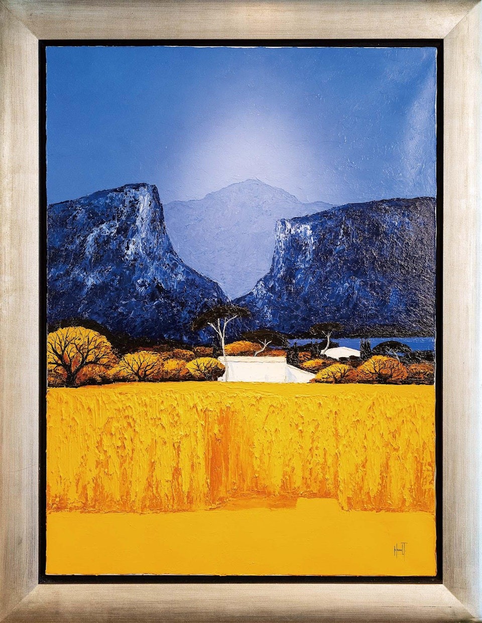 法國普羅旺斯風景油畫，用色對比強烈。