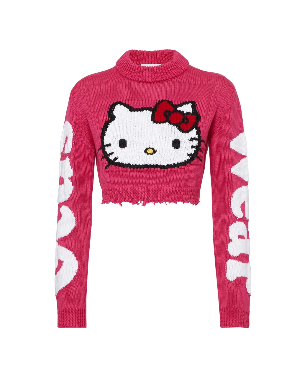 GCDS X Hello Kitty短身不修邊針織上衣/$4,390。