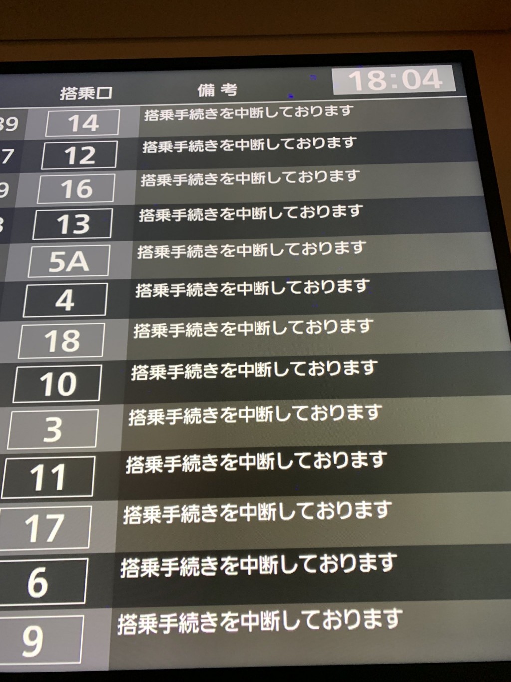 羽田機場一度全面停飛。 X