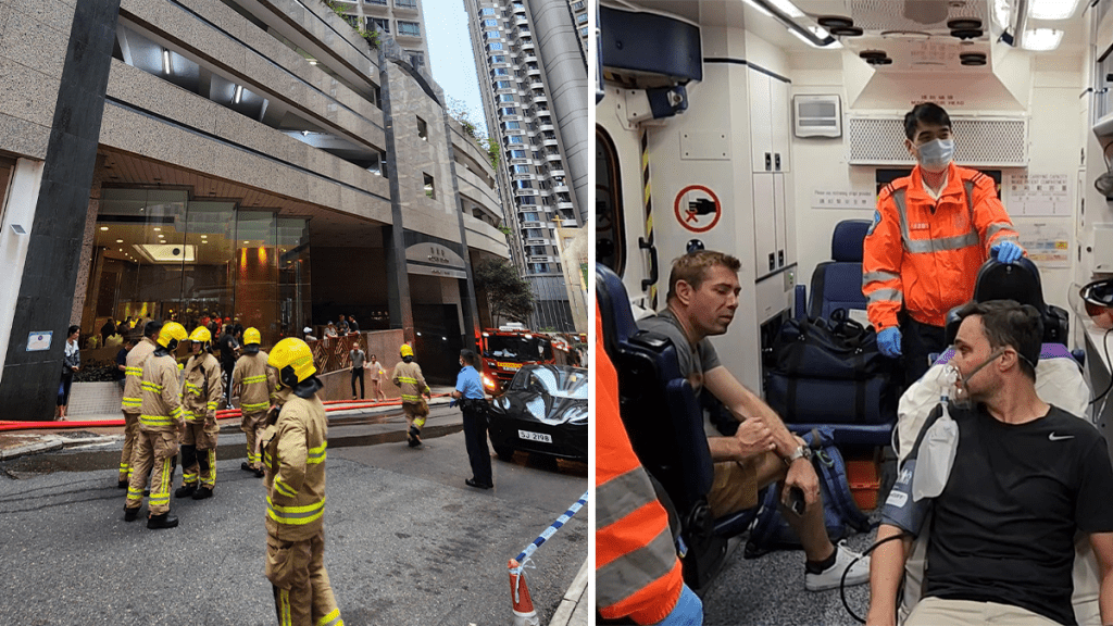 西半山高雲臺單位起火 濃煙罩走廊逾60人需疏散 兩洋漢不適