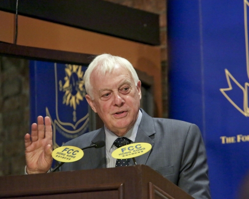 前港督彭定康。 資料圖片