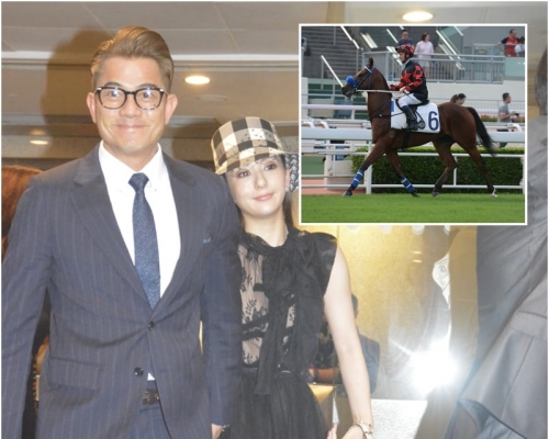 郭富城與方媛現身馬場(小圖：馬匹《舞士精神》）