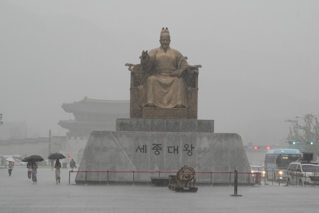 南韩首都圈近日暴雨频繁。 美联社