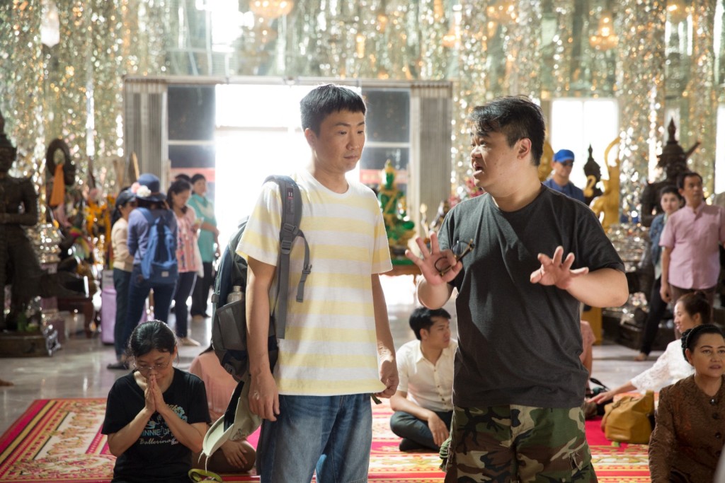 鄭中基與《阿龍》的聯合導演胡耀輝。 鄭中基與《阿龍》的聯合導演胡耀輝。