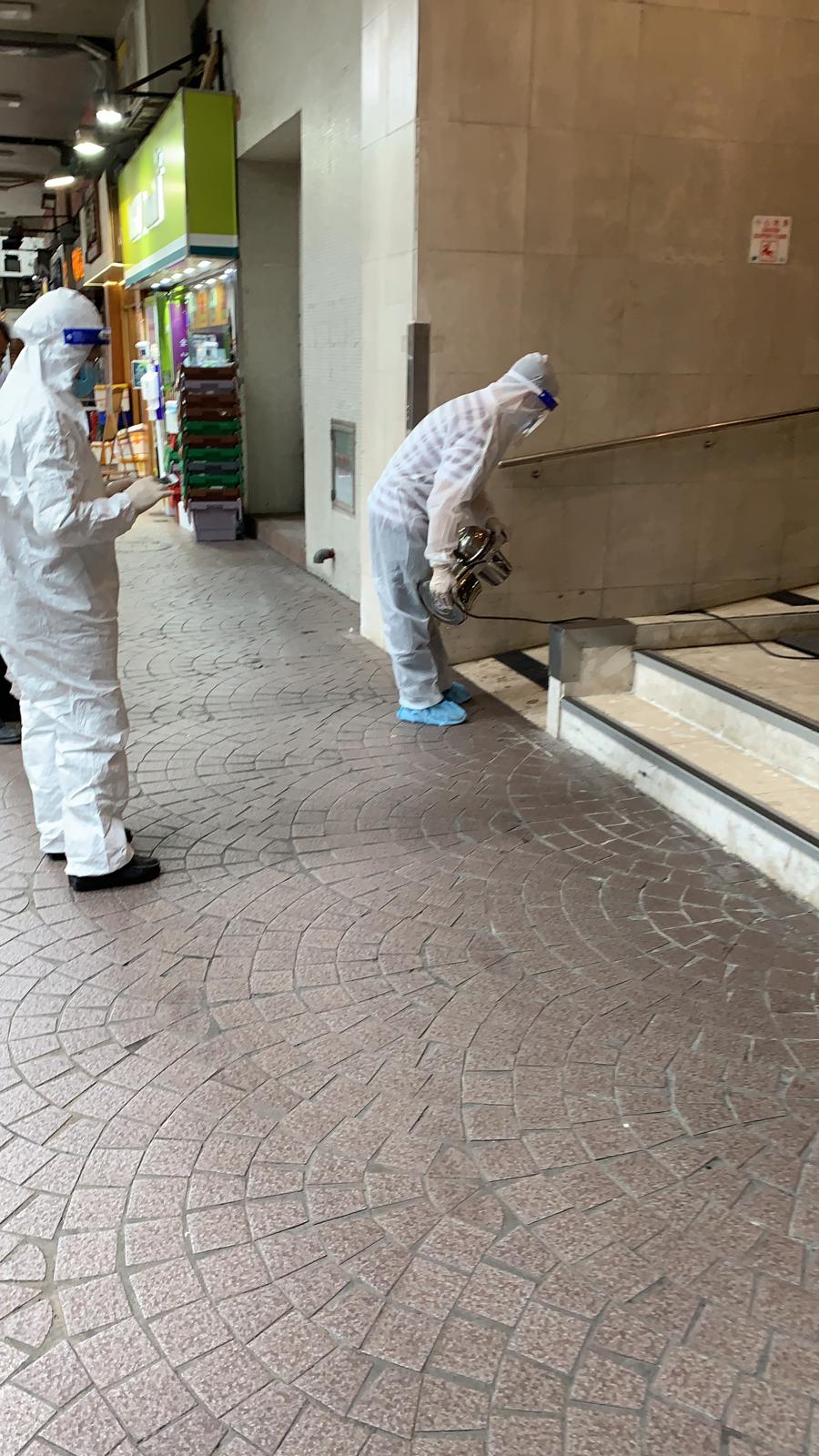 海濱花園海霞閣加強清潔消毒。