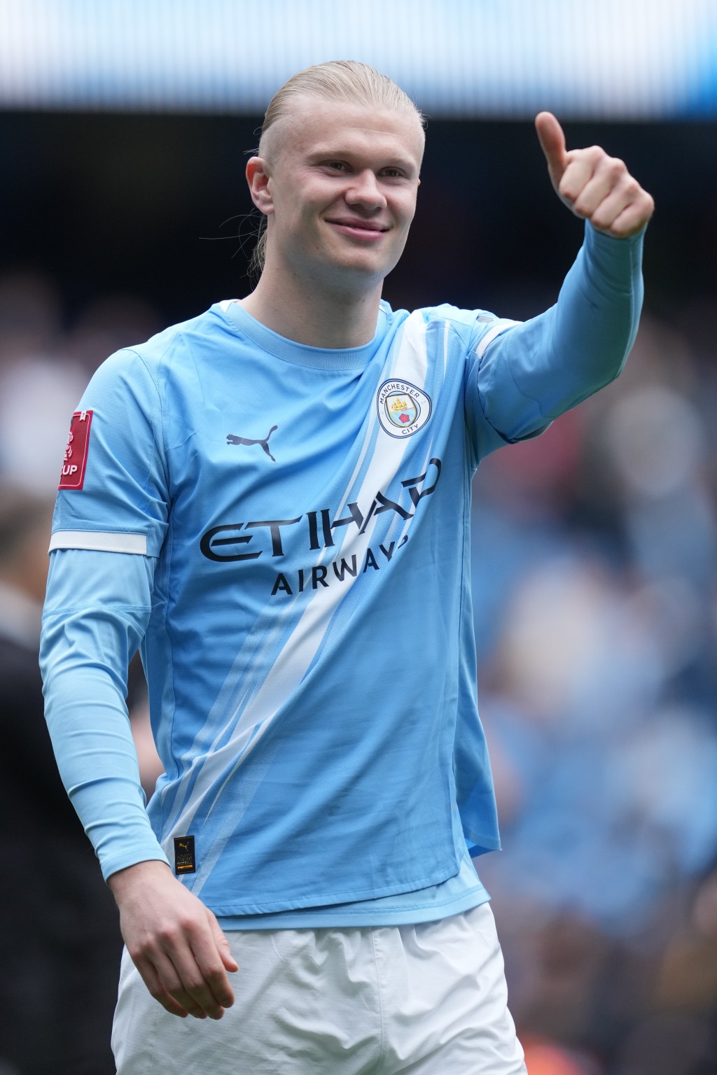 曼城的前锋艾宁夏兰特。美联社