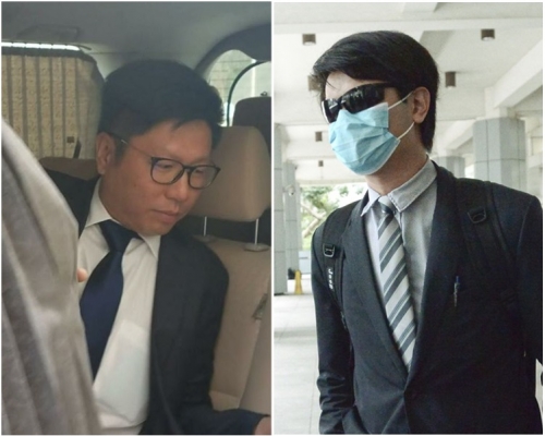 男警邱樹明(左)作供講述拘捕林倫慶(右)情況。潘琪慧攝